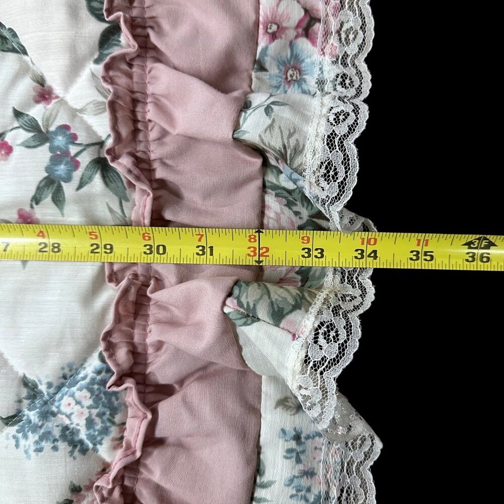 Vintage Floral Ruffled Pillow Shams 80s Cottagecore Granny Rose JCPenney USA - Picture 7 of 8